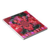 「虹色の赤いバラ　ハッピー・バレンタイン」アートプリント ノートパッド (アングル)