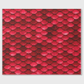 虹色の赤の光沢のあるグリッターマーメイドフィッシュスケール ラッピングペーパー (フラット)