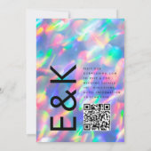 虹色の超モダンQRコードRSVP結婚's 招待状 (裏面)