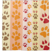 虹色の足の跡 シャワーカーテン (正面)