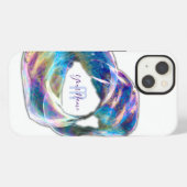虹色の輝きの泡のモノグラム! iPhoneケース (裏面横)