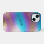 虹色の輝きグラマラス iPhone 15ケース (裏面横)