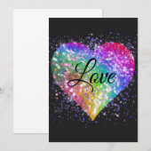 虹色の輝き ハート ラブ   招待状 (正面/裏面)