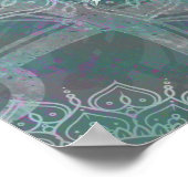 虹色の輝き マンダラ ボヘミアンチック ポスター (角)