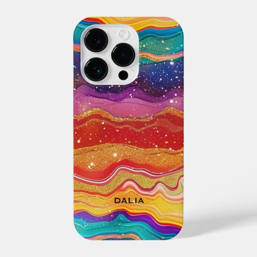 虹色の輝カラフルきがテクスチャを攪拌 iPhoneケース (裏面)