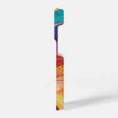 虹色の輝カラフルきがテクスチャを攪拌 iPhoneケース (左側面)