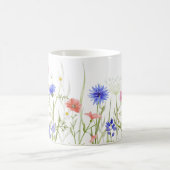 虹色の野生の花のイラスト誕生日メッセージ コーヒーマグカップ (中央)