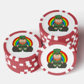 虹色の金の壺を持つ幸運なレパードマン ポーカーチップ (積み重ね)