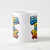 虹色の釣り好きデザイン Eat Sleep Fish Repeat Rainbow ジャンボコーヒーマグカップ (正面)