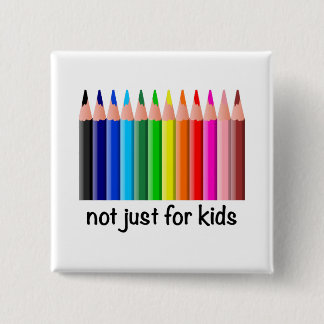 虹色の鉛筆だけでなく子供へデザイン 缶バッジ