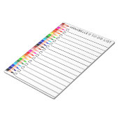 虹色の鉛筆リストをパーソナライズする ノートパッド (アングル)