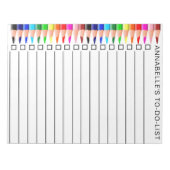 虹色の鉛筆リストをパーソナライズする ノートパッド (正面)