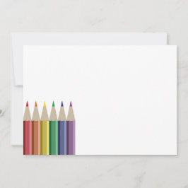 虹色の鉛筆6本 ノートカード