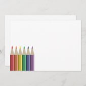 虹色の鉛筆6本 ノートカード (正面/裏面)