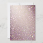 虹色の銅色グリッターが美しいスイート16 招待状 (裏面)