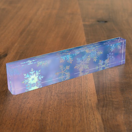 虹色の雪の結晶 デスクネームプレート (側面)