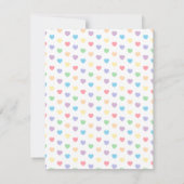 虹色の雲のハートのベビーはシャワーを振りかけます 招待状 (裏面)