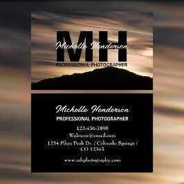 虹色の雲マウンテンシルエットブラック 名刺