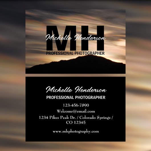 虹色の雲マウンテンシルエットブラック 名刺