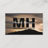 虹色の雲マウンテンシルエットブラック 名刺 (正面)