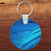 虹色の青い蝶の羽 キーホルダー (正面)