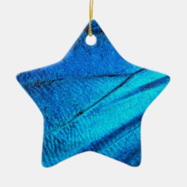 虹色の青い蝶の羽 セラミックオーナメント