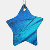 虹色の青い蝶の羽 セラミックオーナメント (左)