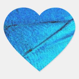 虹色の青い蝶の羽 ハートシール