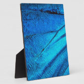 虹色の青い蝶の羽 フォトプラーク (側面)