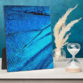 虹色の青い蝶の羽 フォトプラーク (側面)