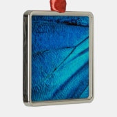 虹色の青い蝶の羽 メタルオーナメント (右)