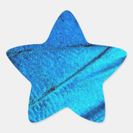 虹色の青い蝶の羽 星シール