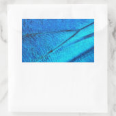 虹色の青い蝶の羽 長方形シール (バッグ)