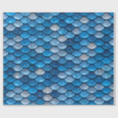 虹色の青グリッター光沢のある人魚はかりで測 ラッピングペーパー (フラット)