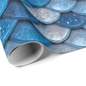 虹色の青グリッター光沢のある人魚はかりで測 ラッピングペーパー (ロールコーナー)