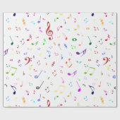 虹色の音楽的な記号 ラッピングペーパー (フラット)