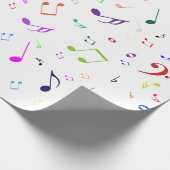 虹色の音楽的な記号 ラッピングペーパー (角)