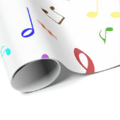 虹色の音楽的な記号 ラッピングペーパー (ロールコーナー)