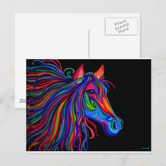 虹色の馬 ポストカード (正面/裏面)