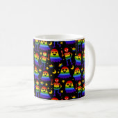 🦇🌈 虹色の骨と星  コーヒーマグカップ (正面右)