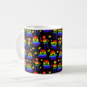 🦇🌈 虹色の骨と星  コーヒーマグカップ (正面左)