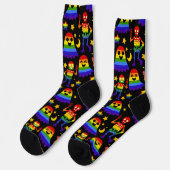 🦇🌈 虹色の骨と星  ソックス (左)