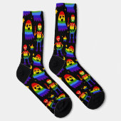 🦇🌈 虹色の骨と星  ソックス (右)