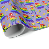 🦇🌈 虹色の骨と星  ラッピングペーパー (ロールコーナー)