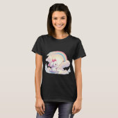 虹色の魔法使い - クリエイティブなうさぎ Tシャツ (正面フル)