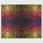 虹色の黄色の赤い紫のフェイクグリッターきらめき ラッピングペーパー (フラット)