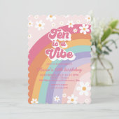 虹色の10歳の誕生日招待状「Ten is a Vibe」 招待状 (スタンド正面)