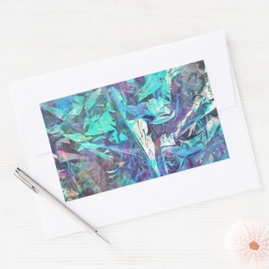 虹色の 長方形シール (封筒)