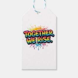 虹色の「Together We Rise」デザイン ギフトタグ