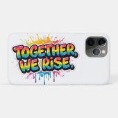虹色の「Together We Rise」デザイン Case-Mate iPhoneケース (裏面(横))